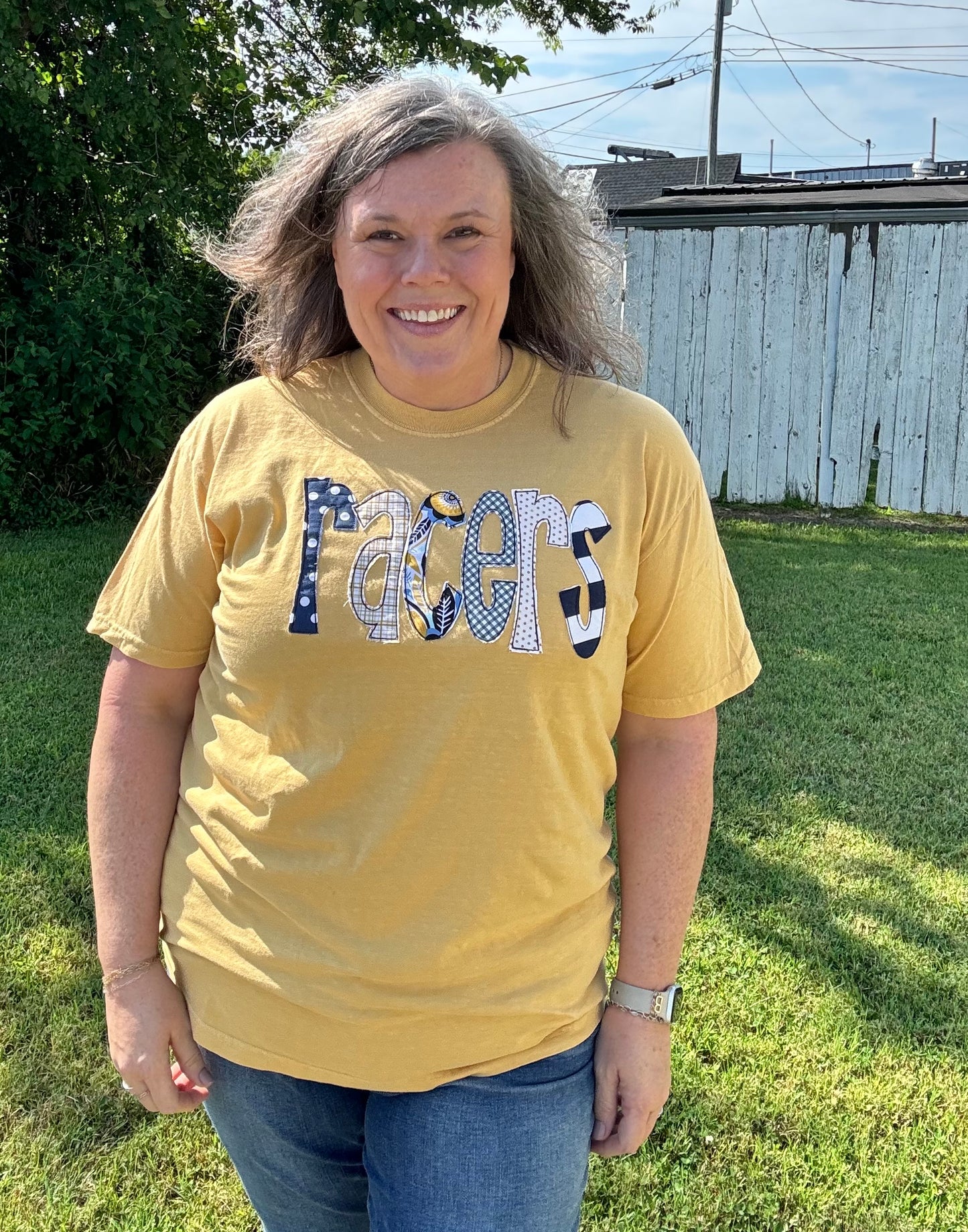Racer Appliqued Comfort Colors Tee
