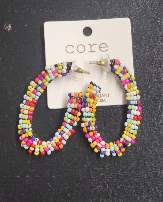 Multi Color Open Hoop Earring