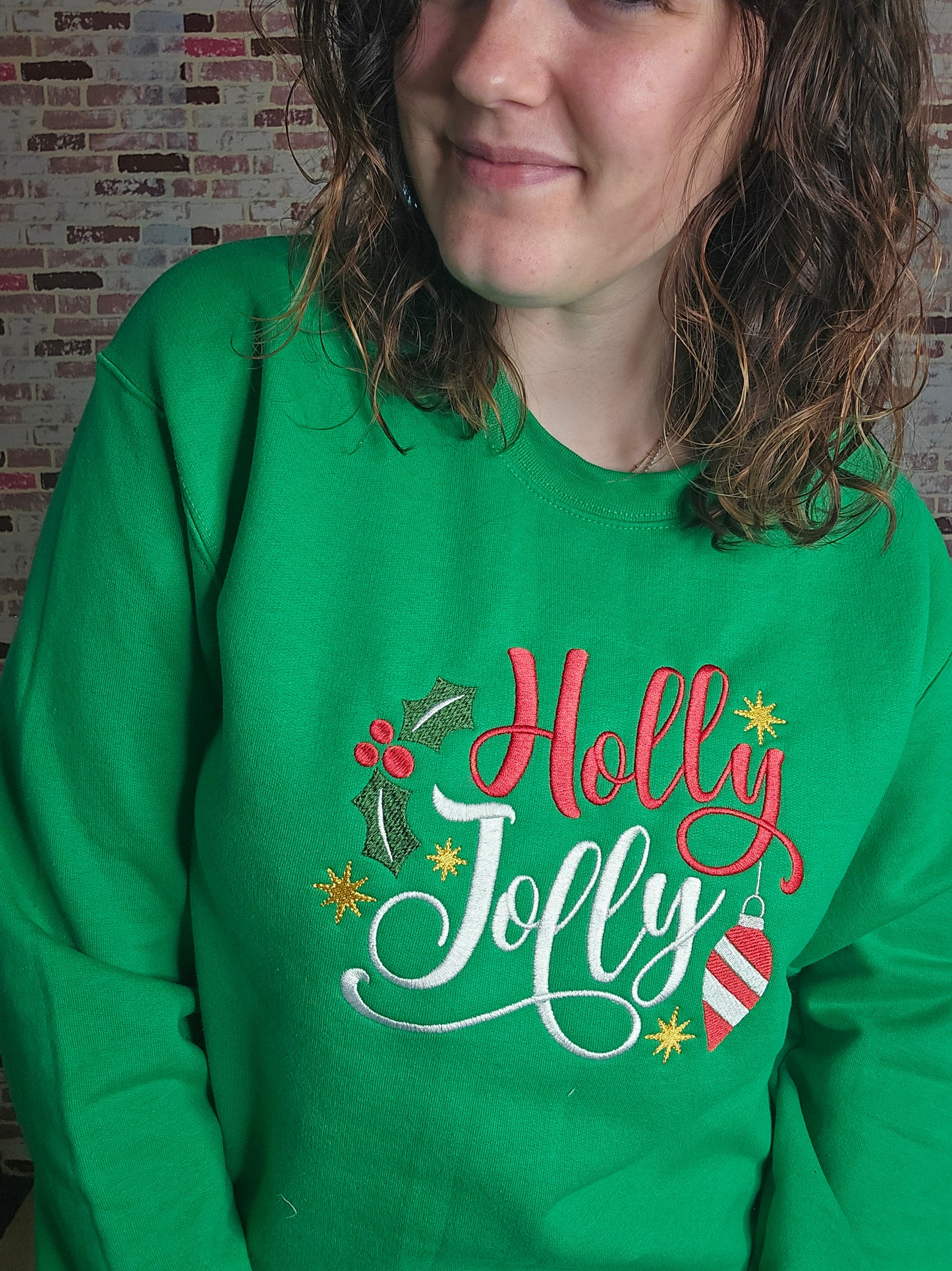 Green Holly Jolly Sweatshirt