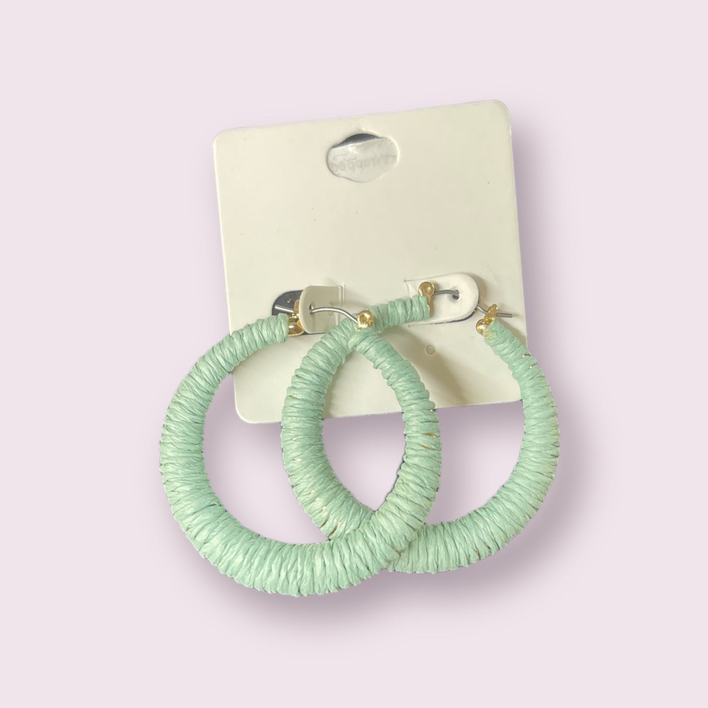 Raffia Wrapped Hoop Earring