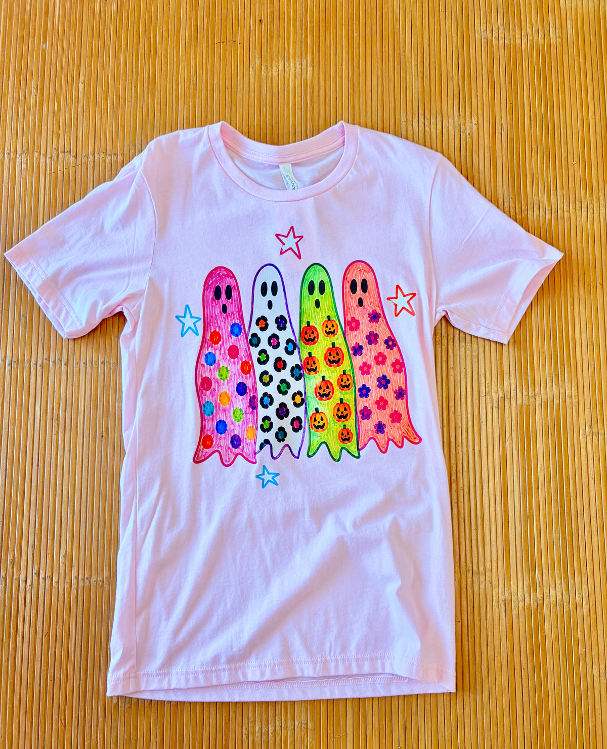 Pink Colorful Ghosts Tee