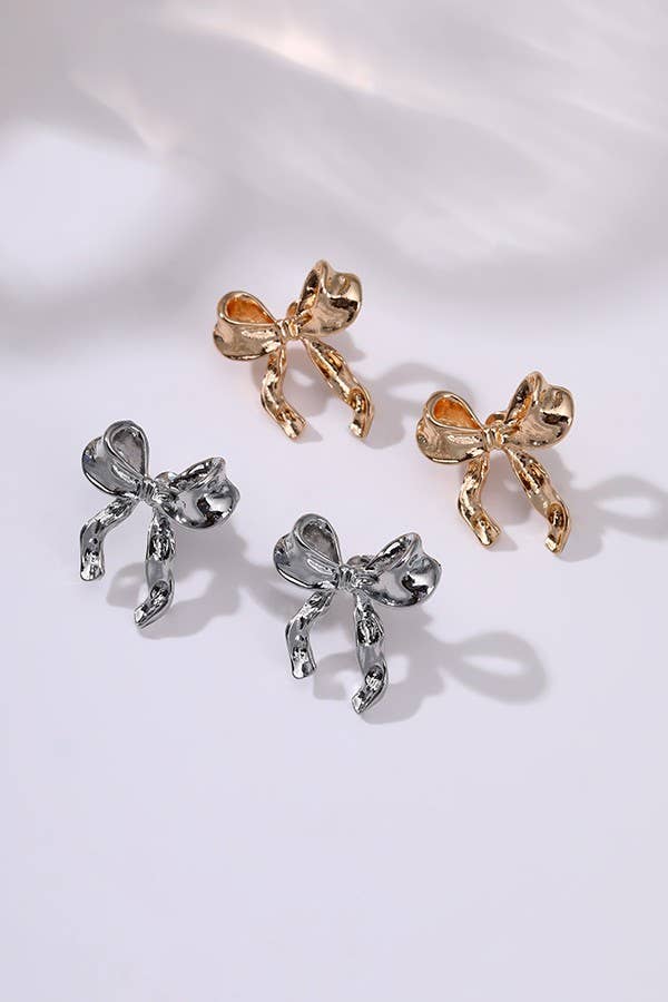 GOLD BOW EARRINGS