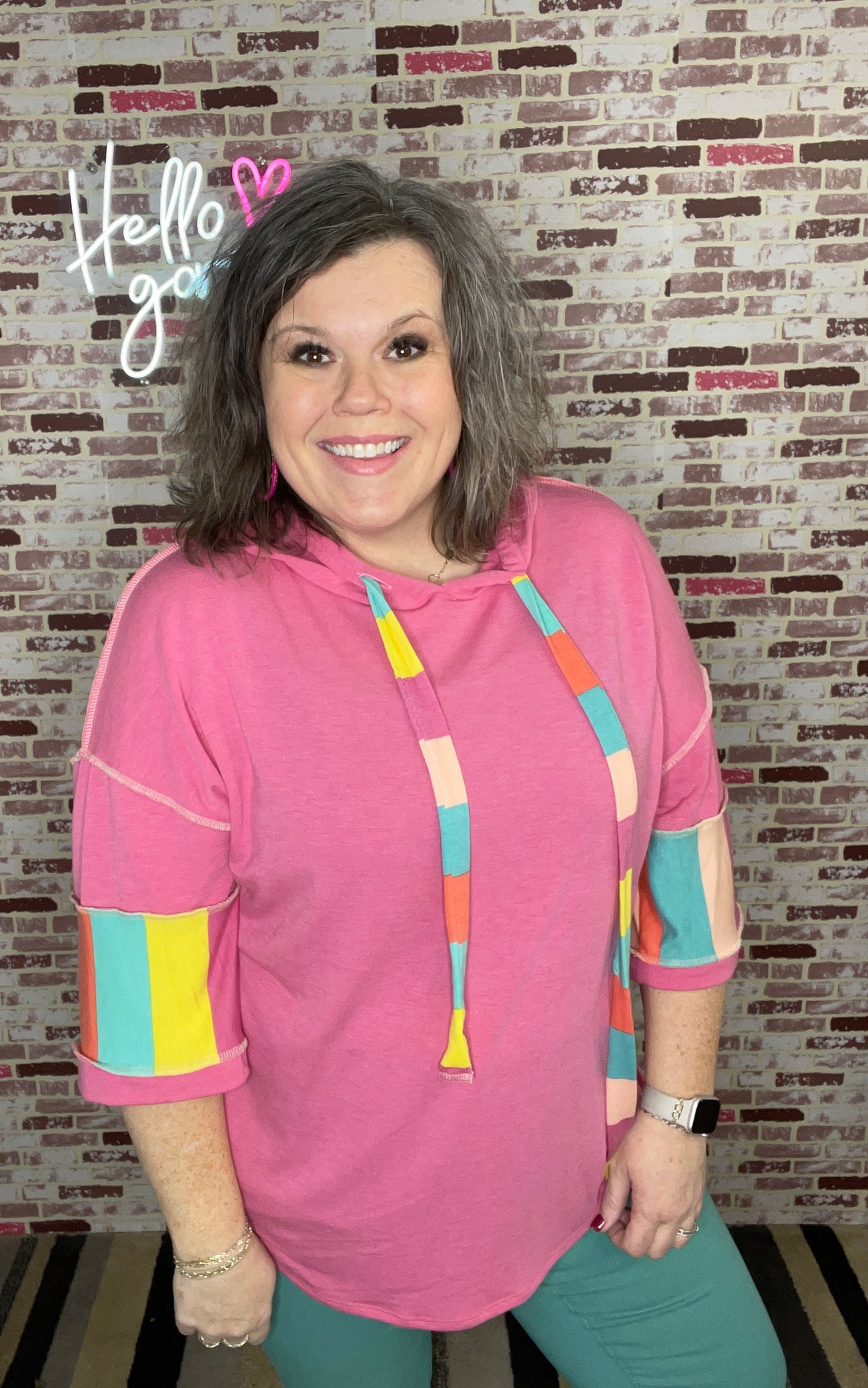 Pop of Pink Hoodie