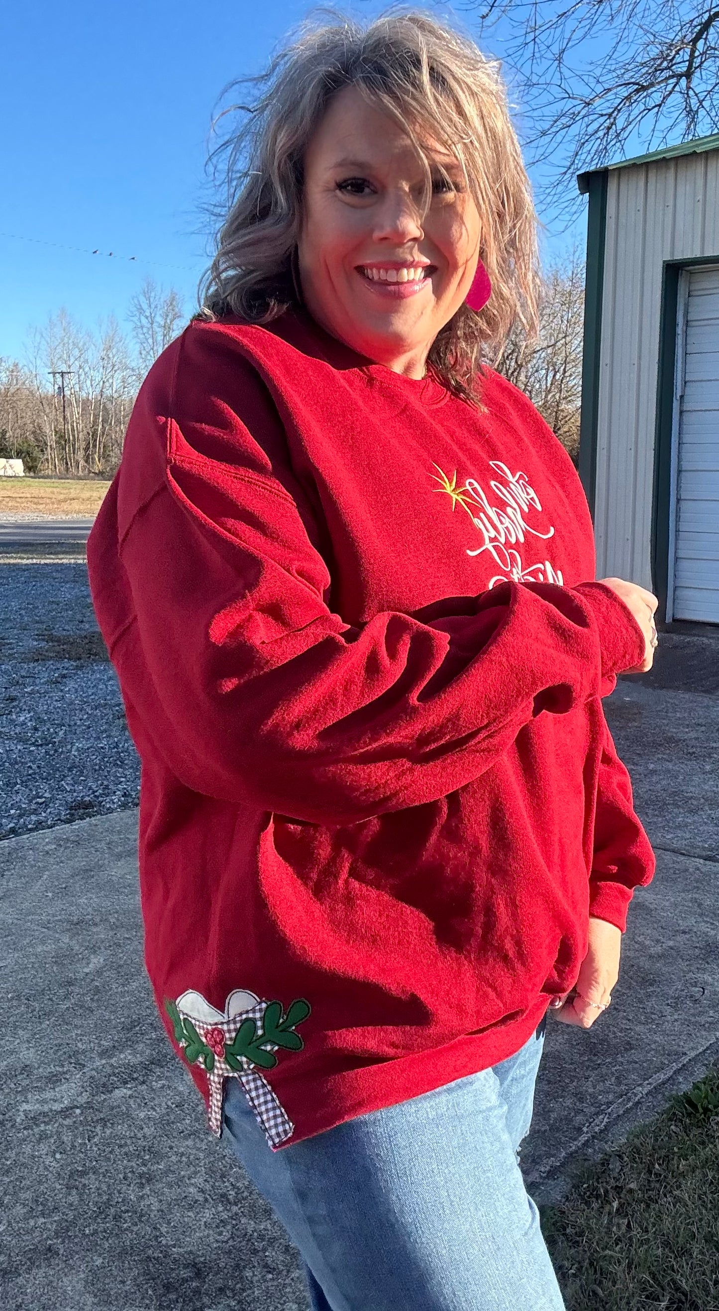 Oh Holy Night Bow sweatshirt