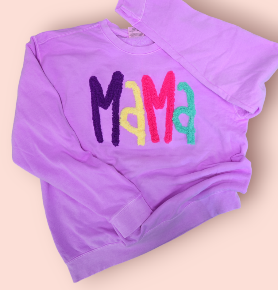 Customized Mama Name Game Lightweight Chunky Yarn Crewneck