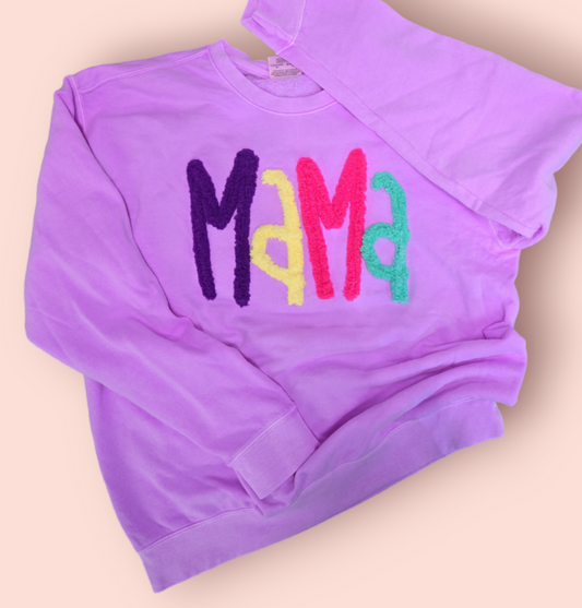 Customized Mama Name Game Lightweight Chunky Yarn Crewneck
