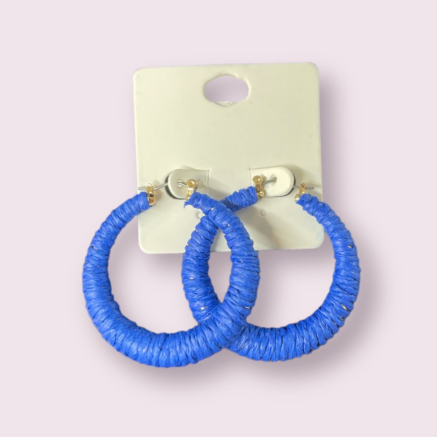 Raffia Wrapped Hoop Earring