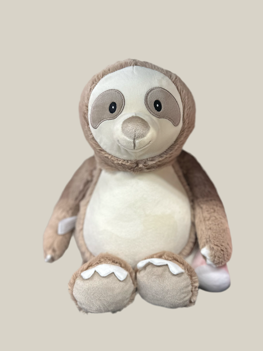 Embroidered Stuffed Sloth Animal Cubbie Personalized Baby Gift