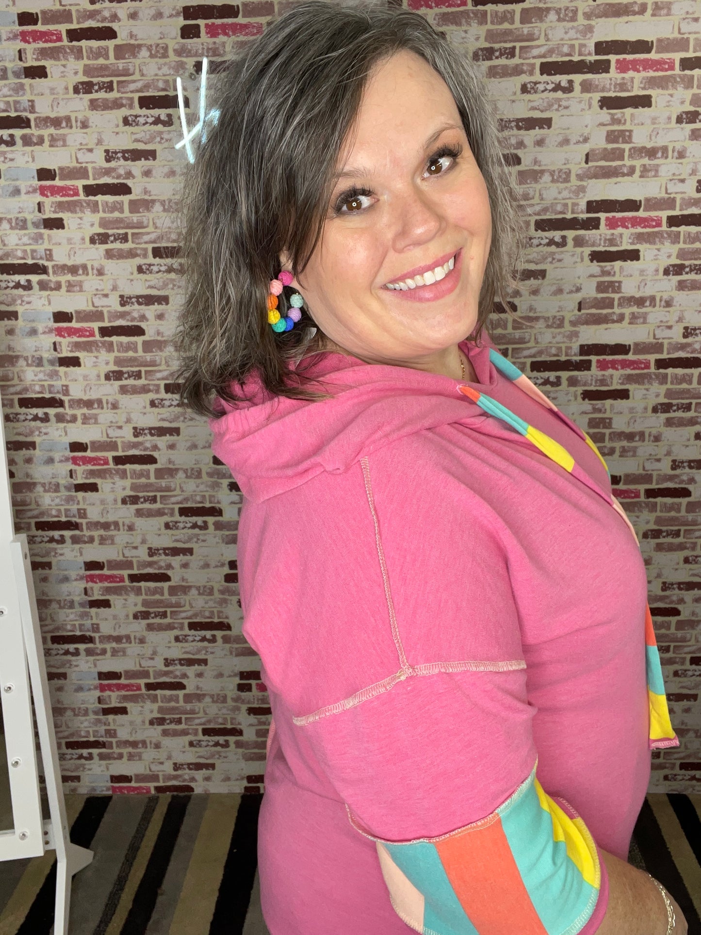 Pop of Pink Hoodie