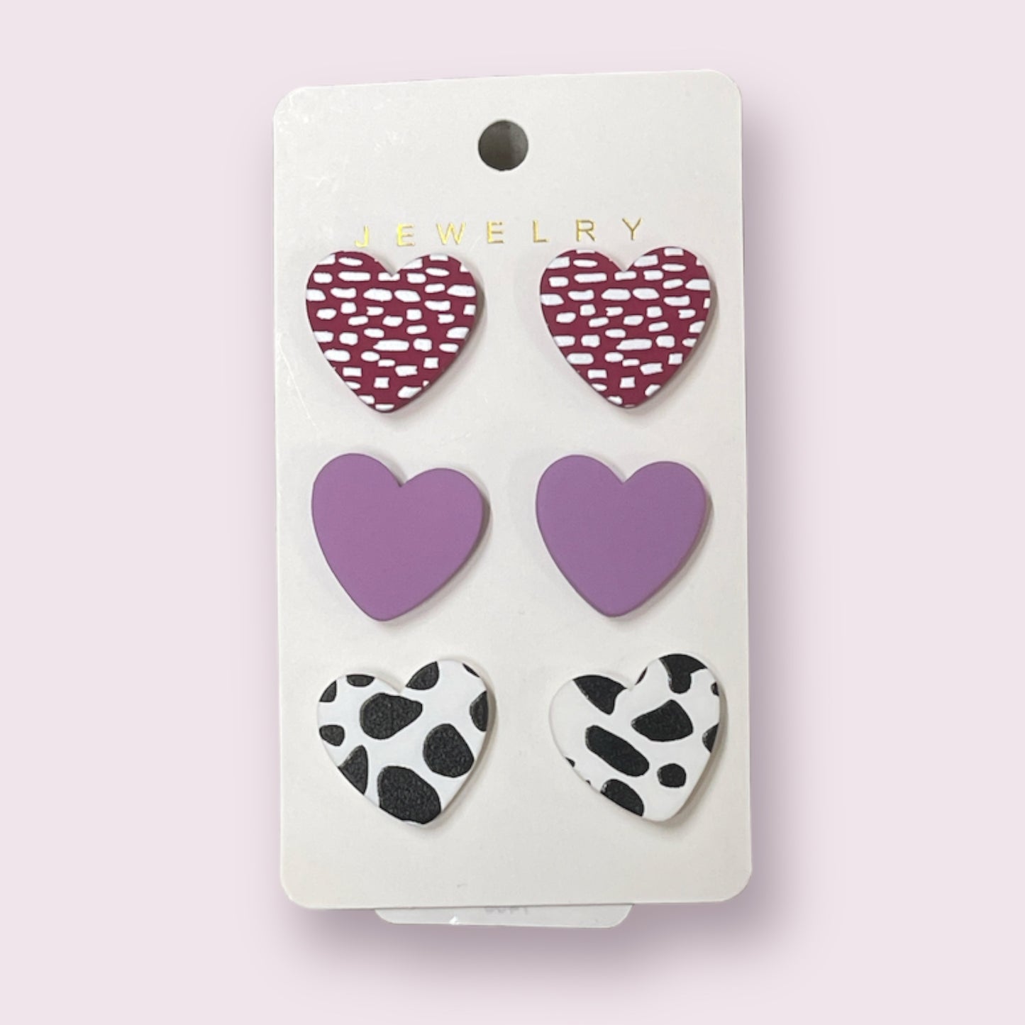 Heart 3 Pack Stud Earrings