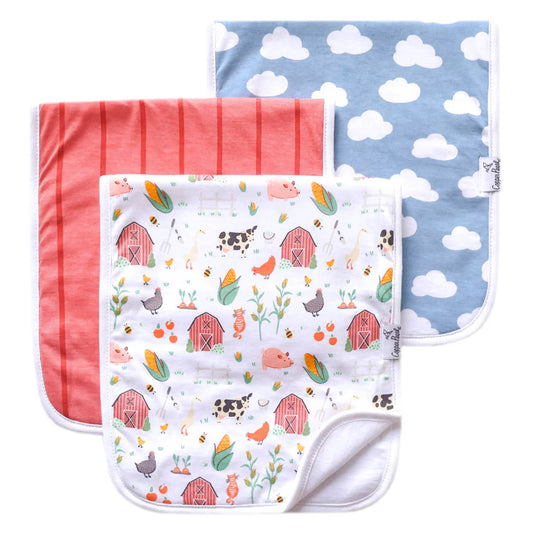 Farmstead Set of Three Premium Burp Clothes