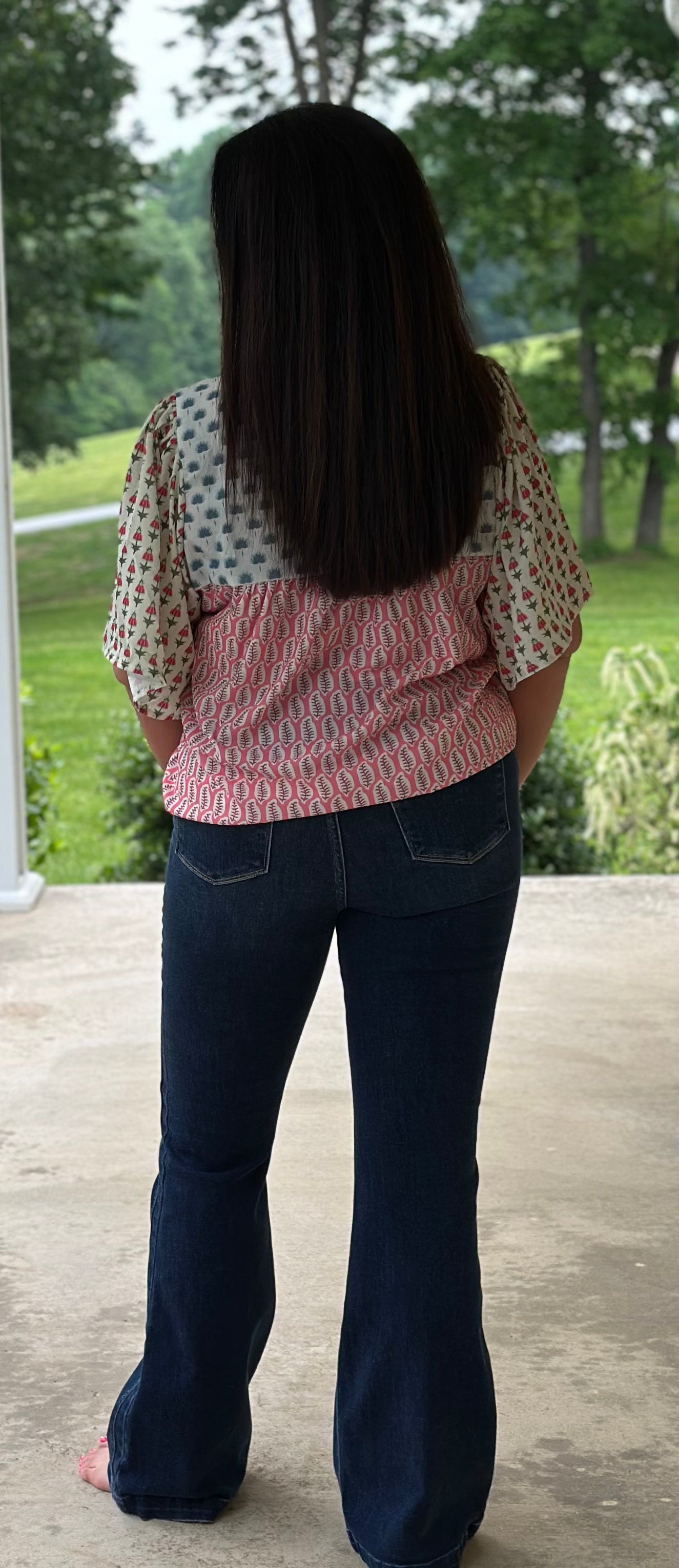 Multi Colored Flutter Top