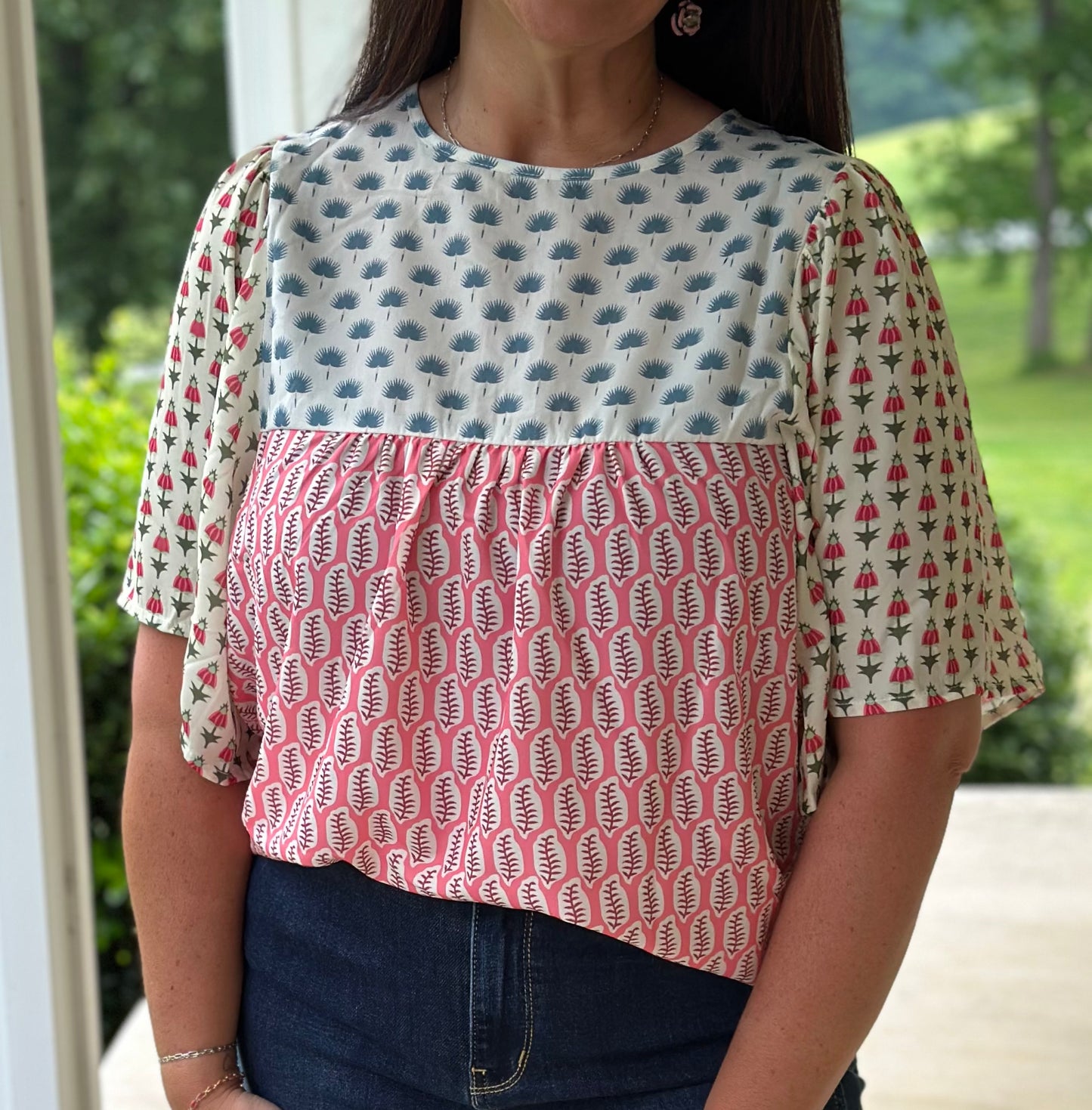 Multi Colored Flutter Top