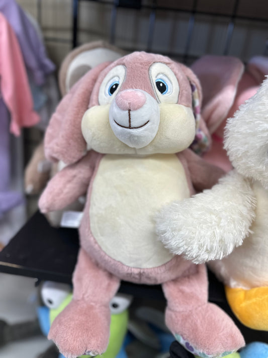 Embroidered Stuffed Pink Bunny Animal Cubbie Personalized Baby Gift