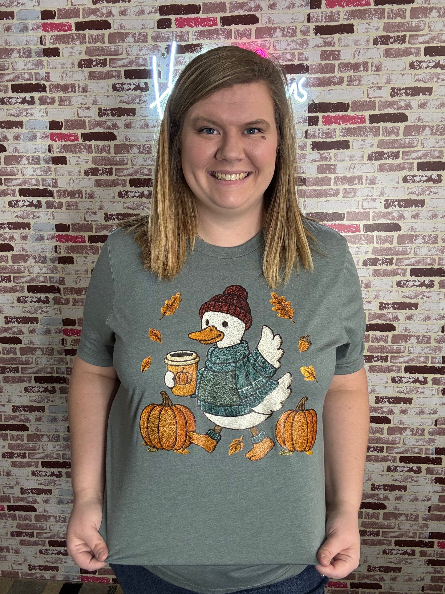 Goose with Fall Leaves Tee