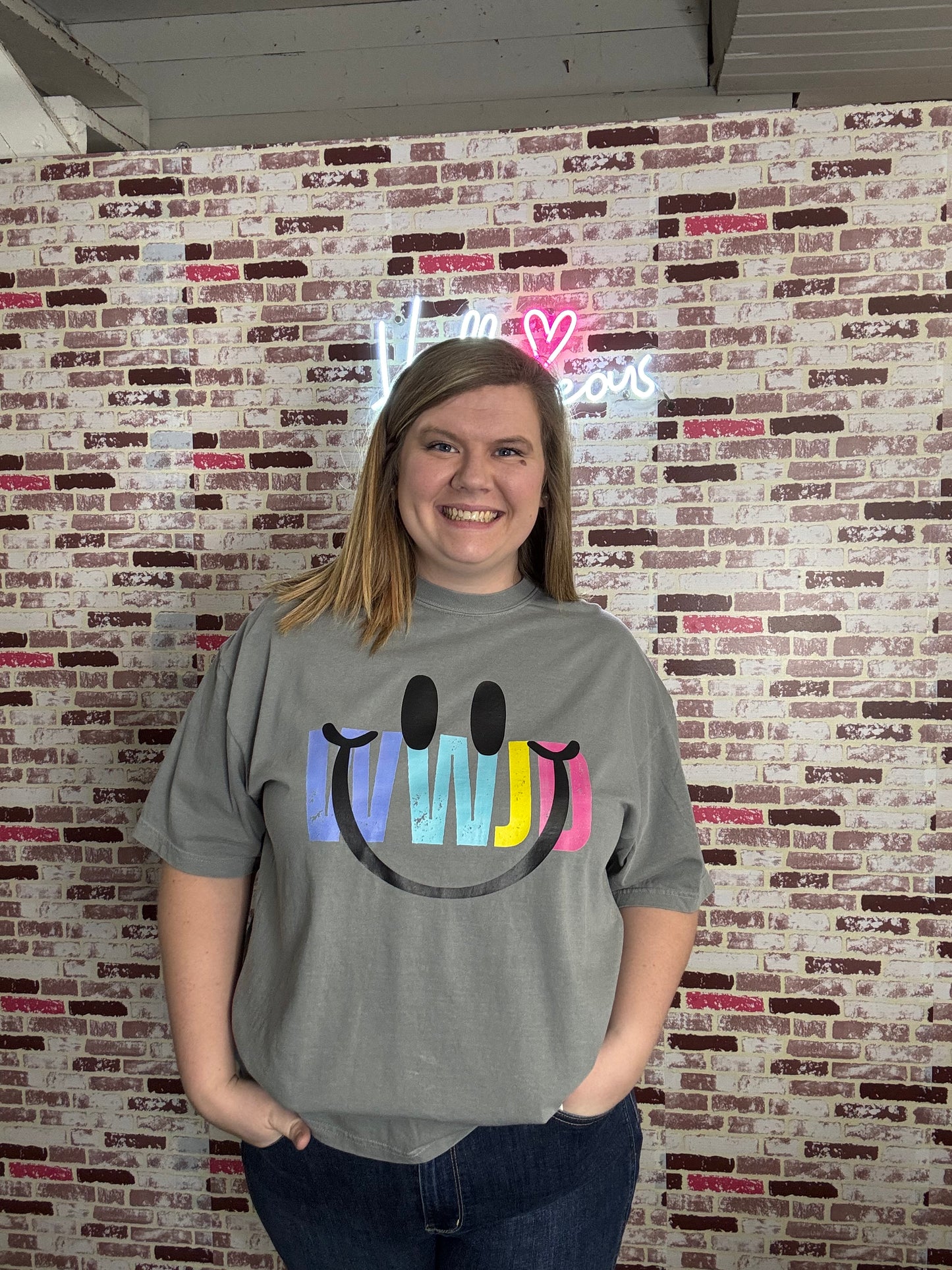 WWJD smiley face tee
