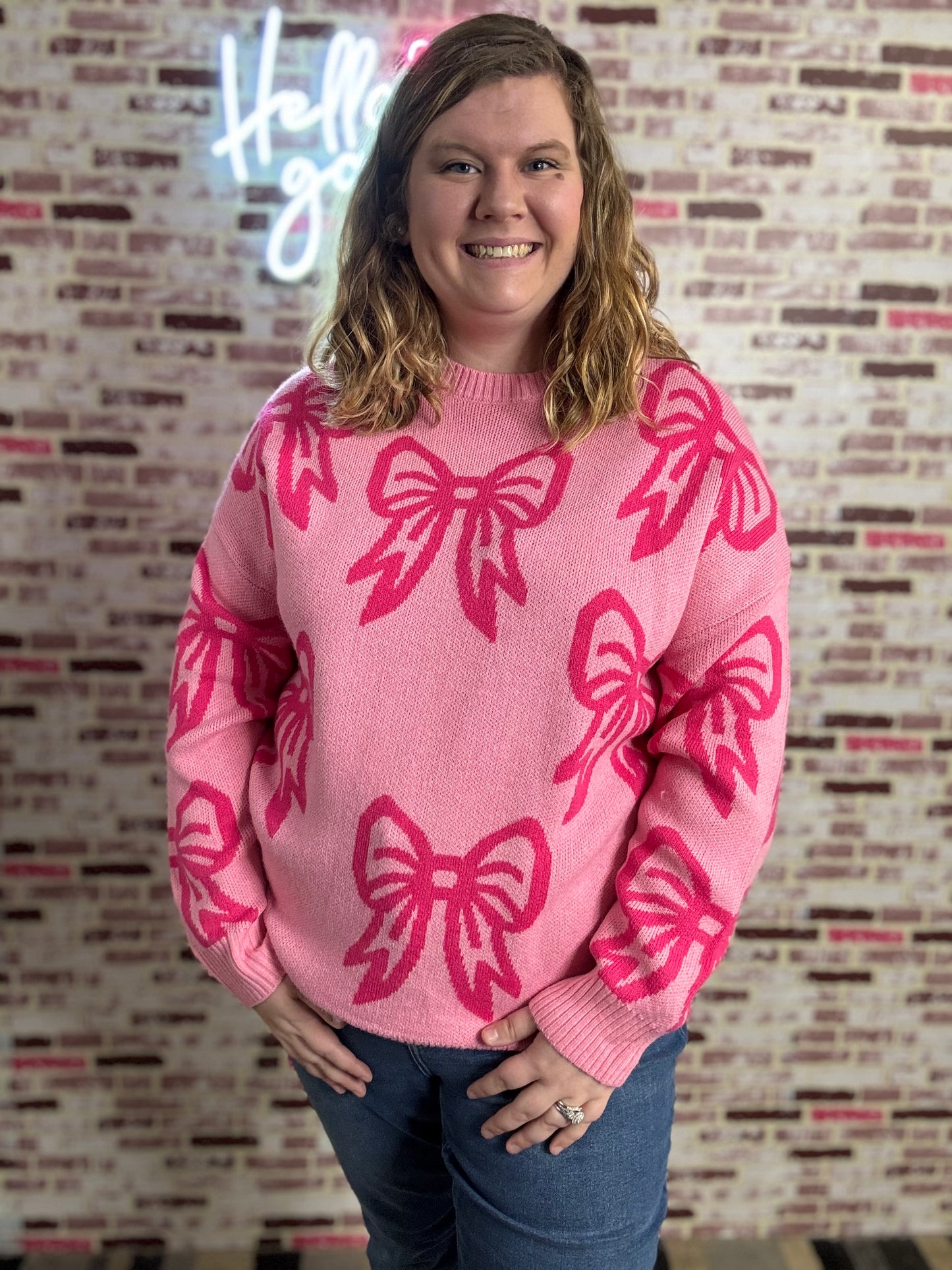 Pink Bow Sweater