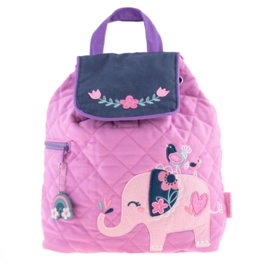 Purple Elephant Quilted Backpack