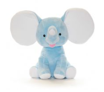 Embroidered Stuffed Blue Elephant Animal Cubbie Personalized Baby Gift