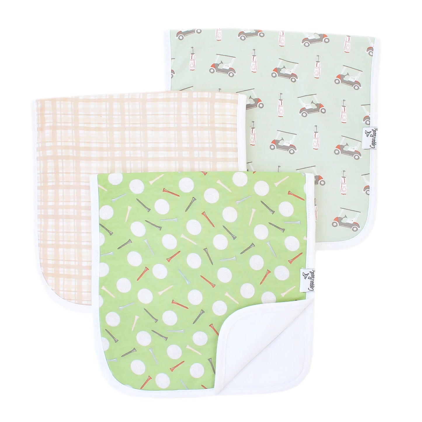 Bogey Set of Three Premium Burp Cloths