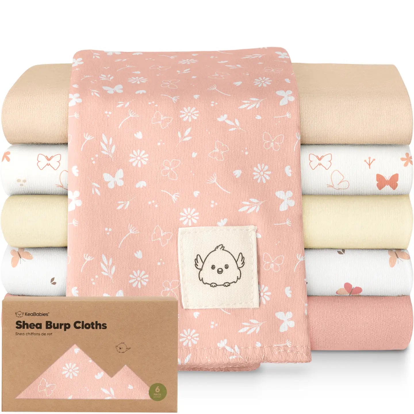KeaBabies Shea Burp Cloths 6pc