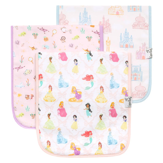 Disney Princess Set of Three Premium Burp Cloths