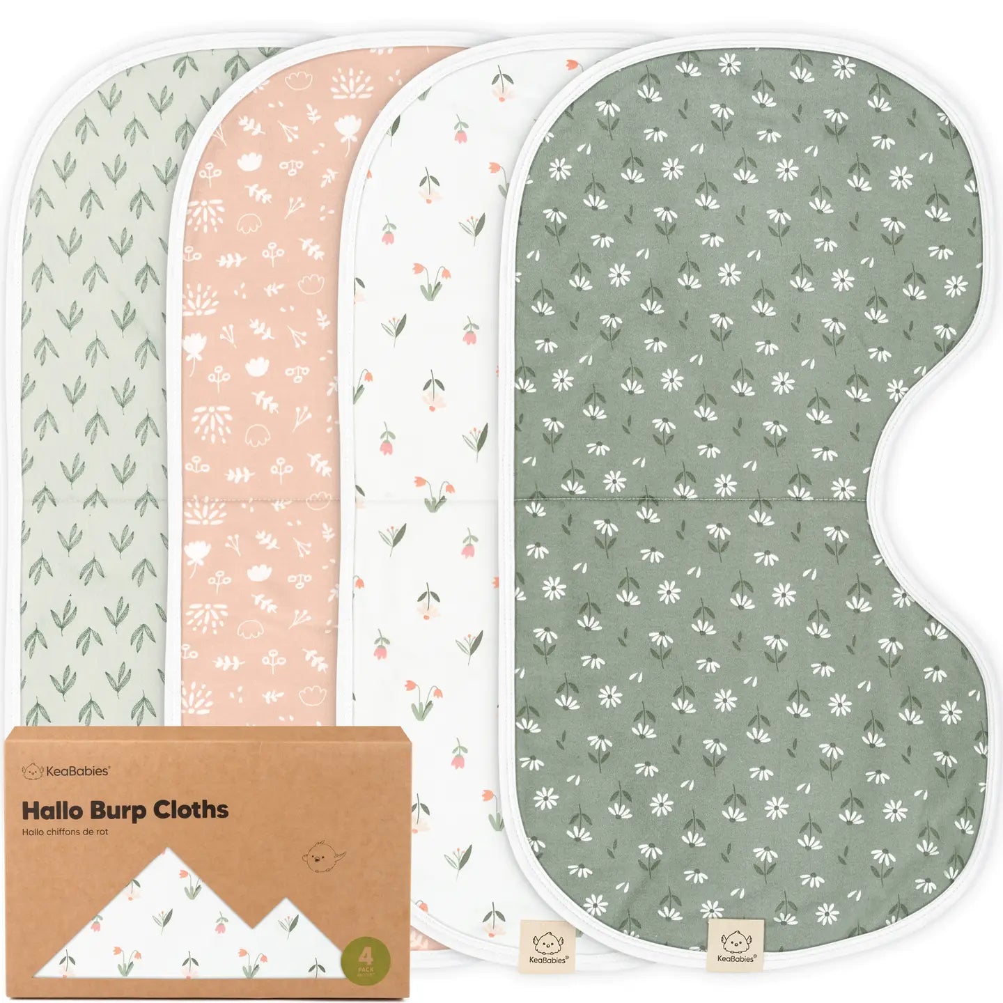 KeaBabies Hallo Burp Cloths 4pc