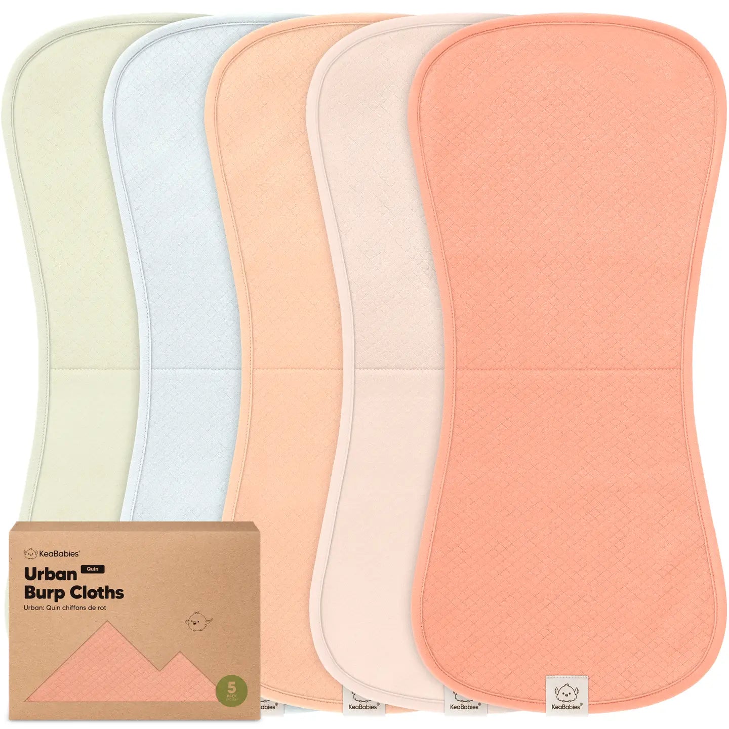 KeaBabies Quin Burp Cloths 5pc