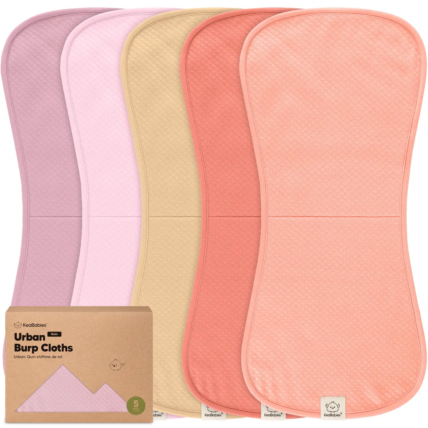 KeaBabies Quin Burp Cloths 5pc