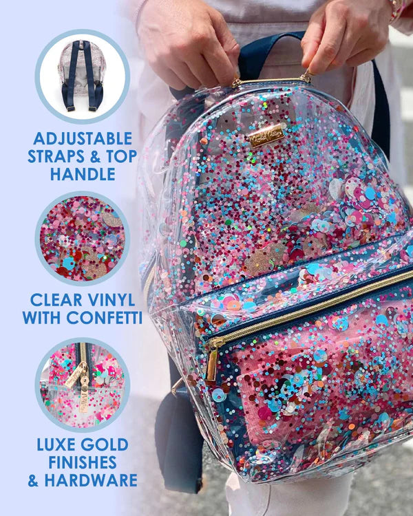 Packed Party Essential Confetti Clear Backpack