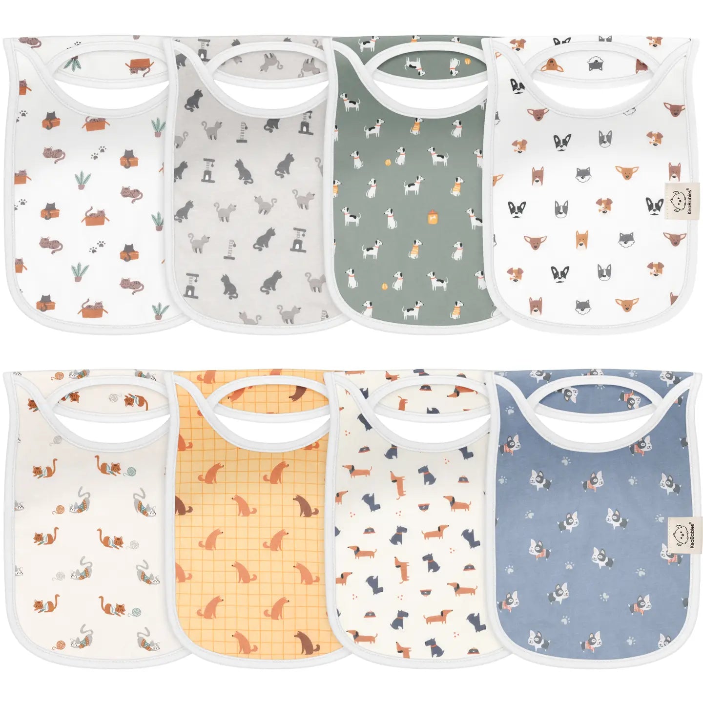 KeaBabies Hallo Drool Bibs 8pc