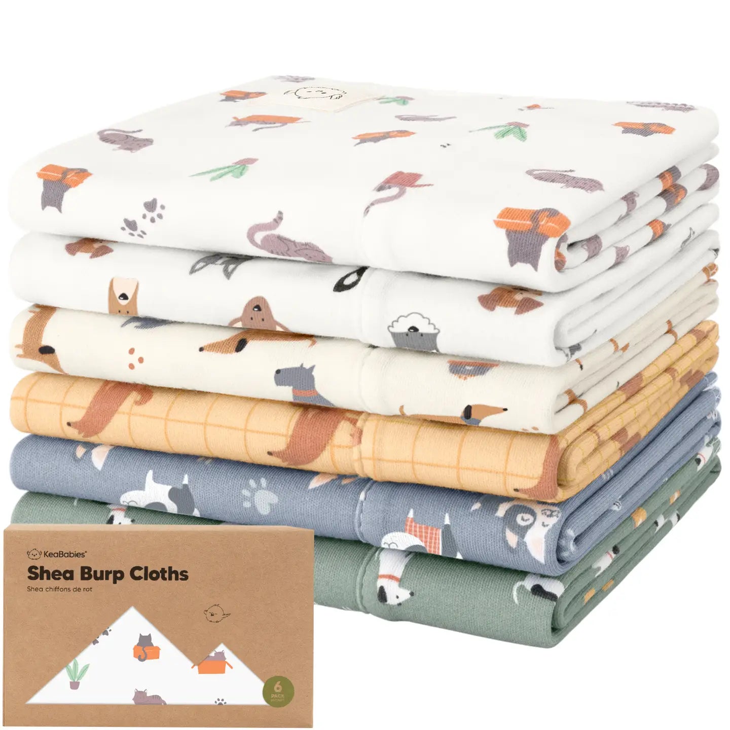 KeaBabies Shea Burp Cloths 6pc