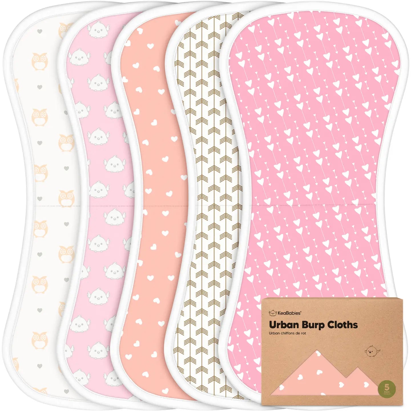 KeaBabies Urban Burp cloths 5pc