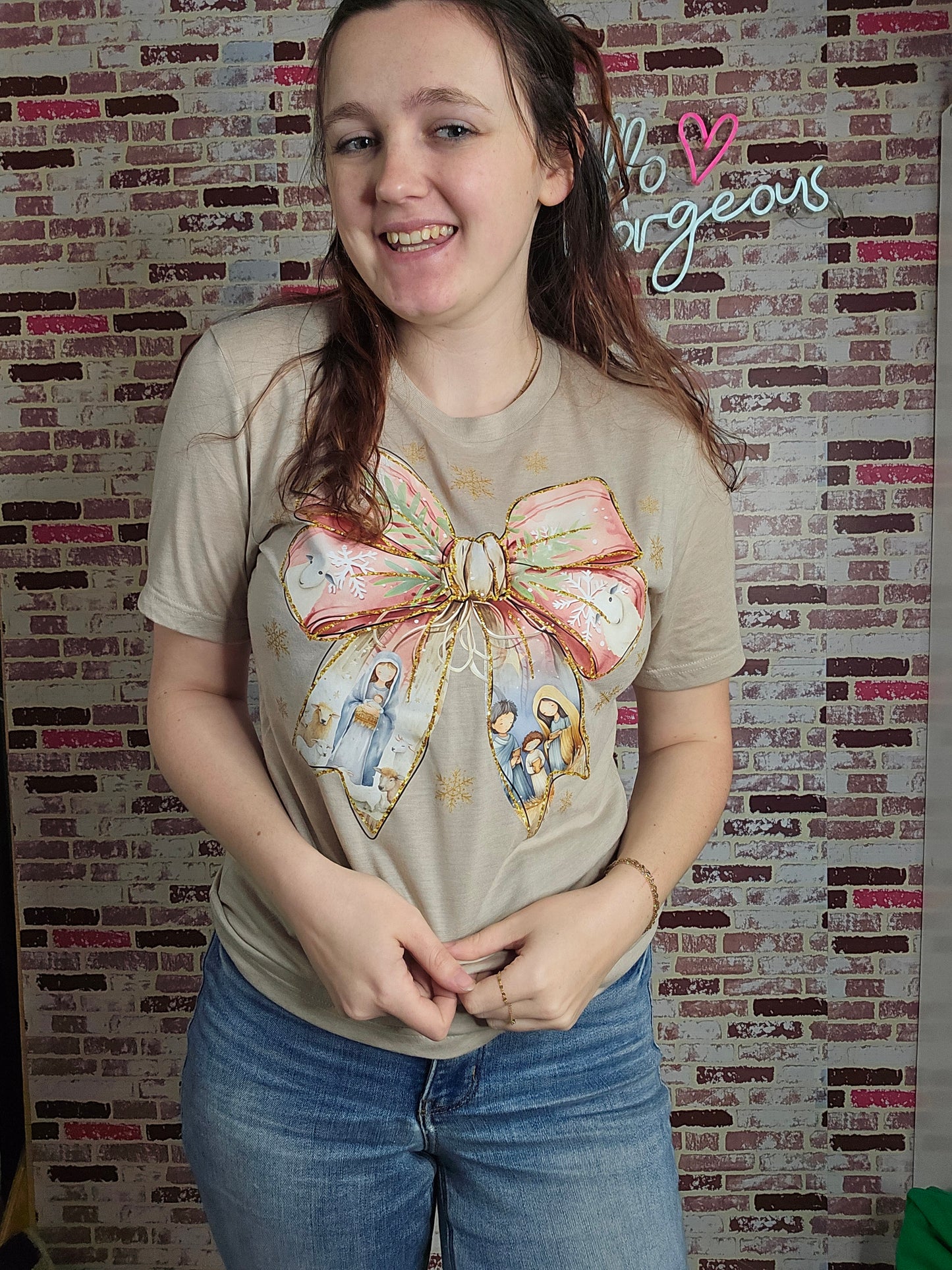 Nativity Bow Tee