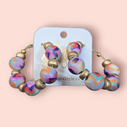 Chevron hoop earrings