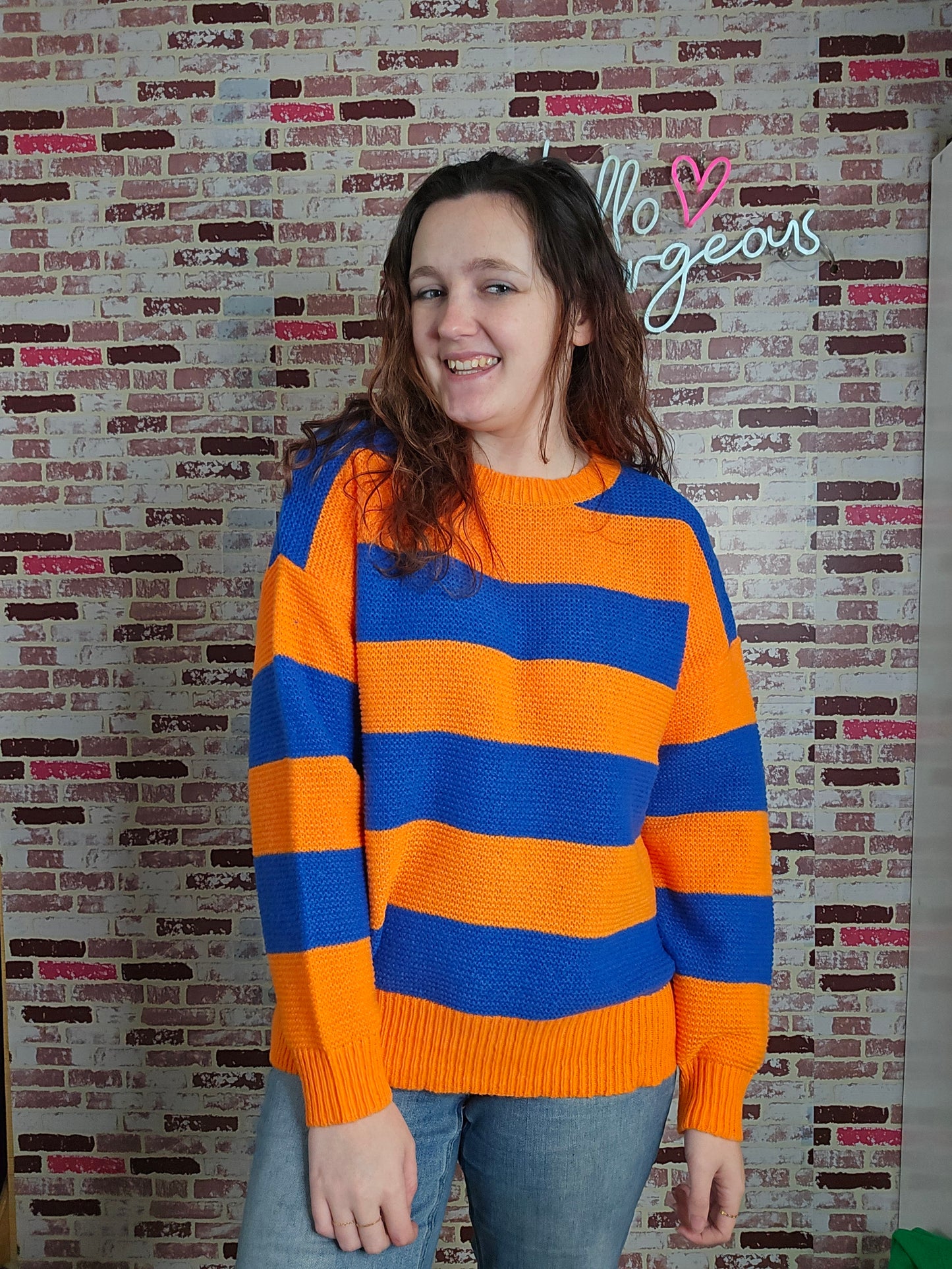 Orange and Blue Sweater