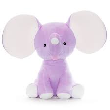 Embroidered Stuffed Lavender Elephant Animal Cubbie Personalized Baby Gift