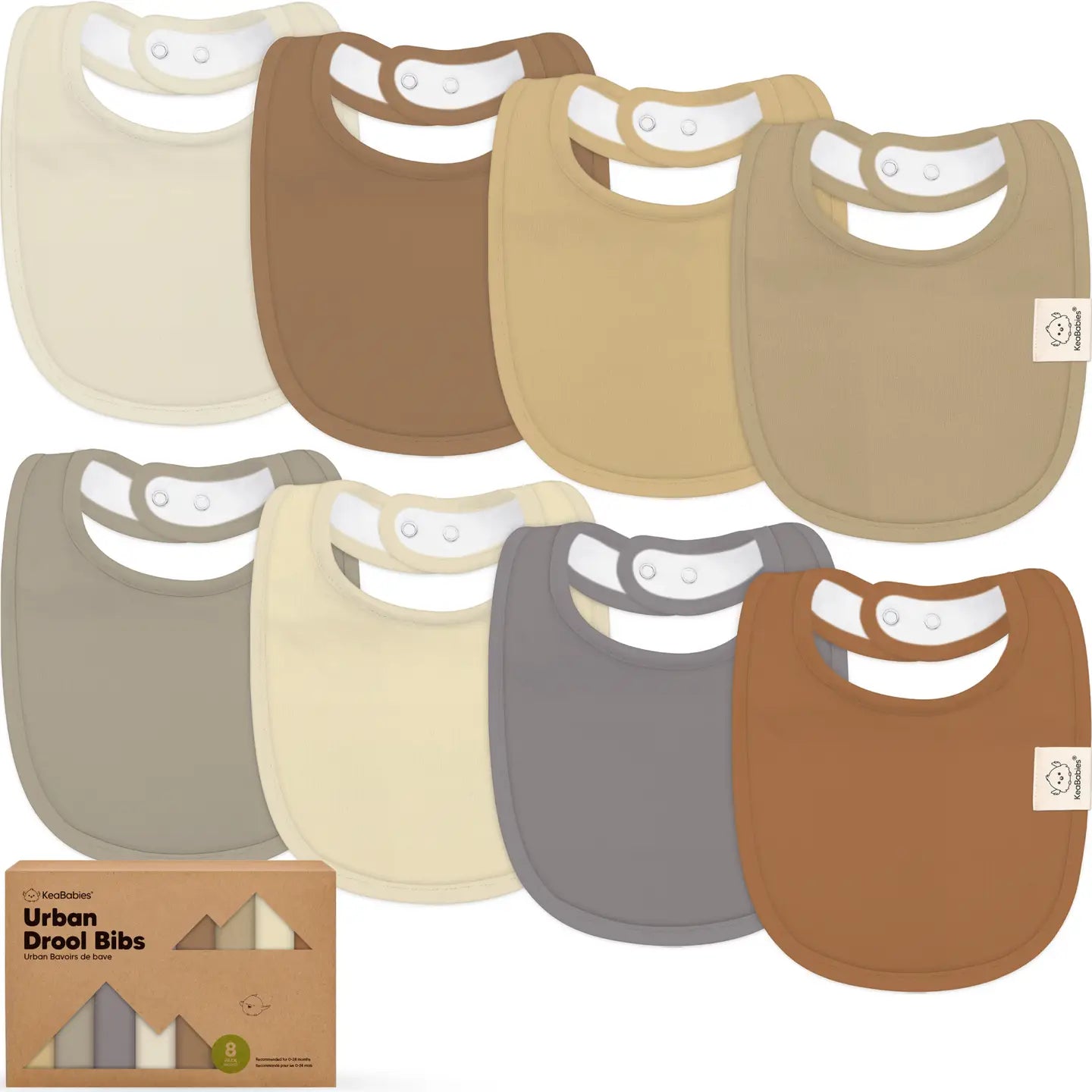 KeaBabies Urban Drool Bibs 8pc