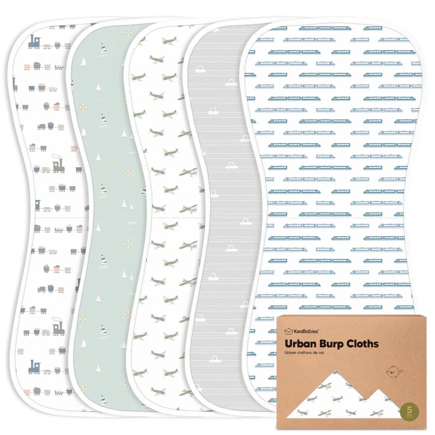 KeaBabies Urban Burp cloths 5pc