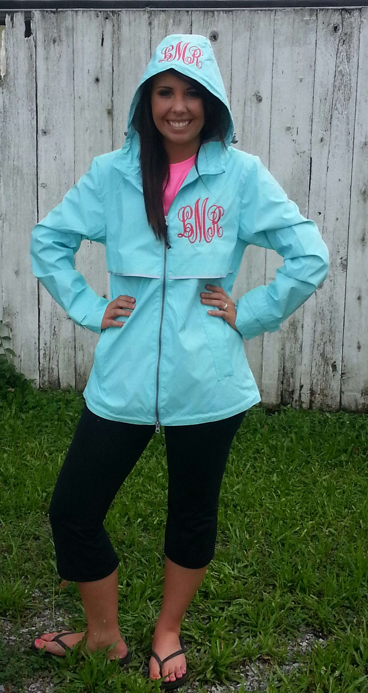 Women's New Englander Charles River Monogrammed Rain Jacket