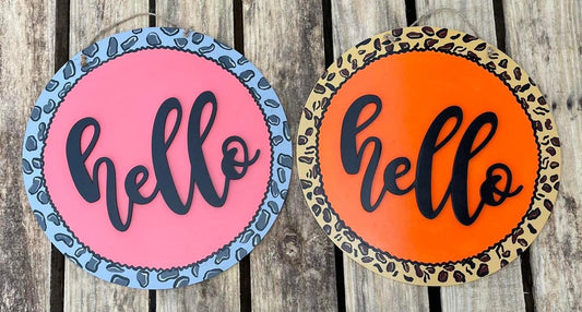 Spring Leopard Door Hanger