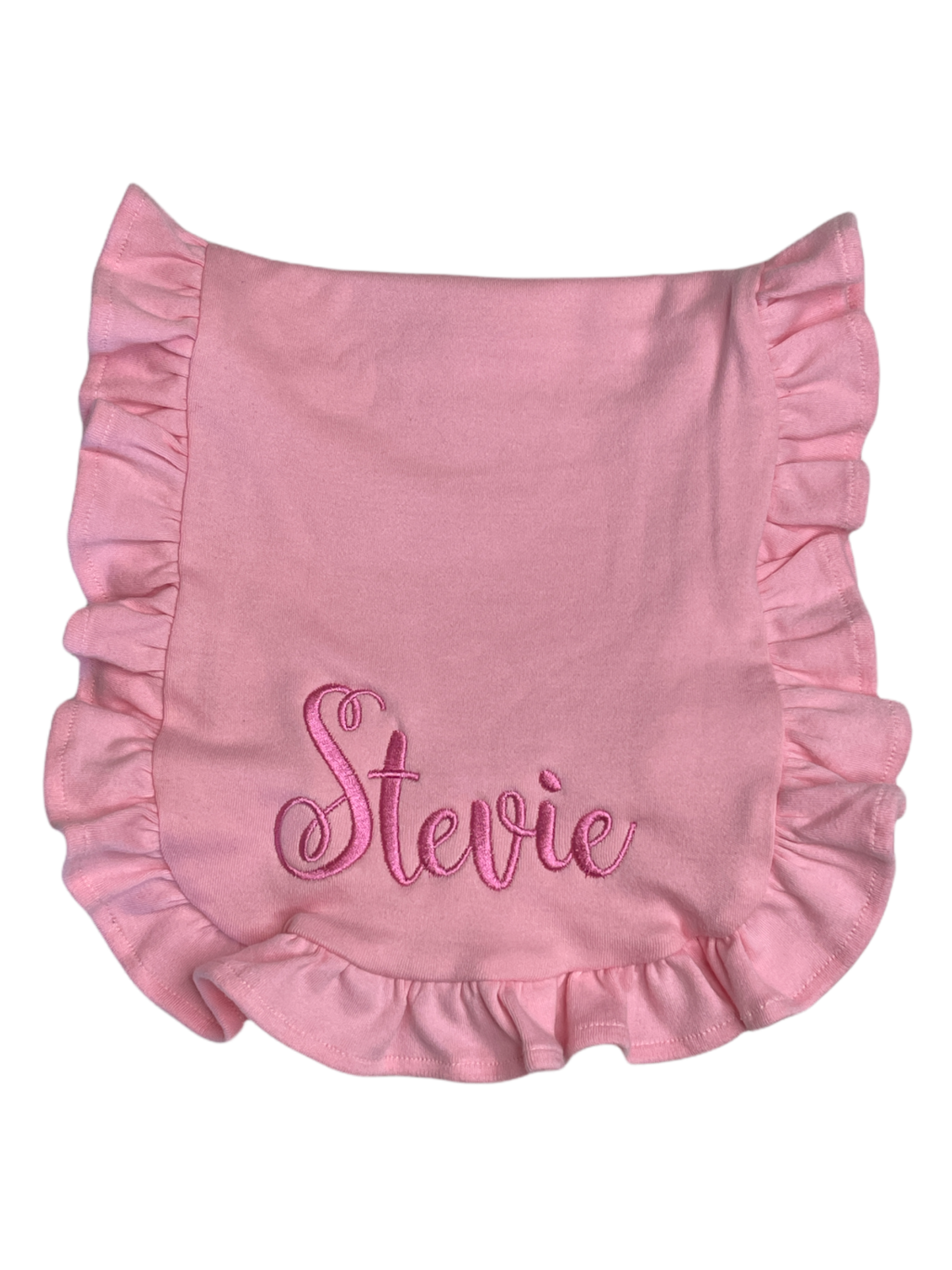 Monogrammed Ruffle Burp Cloth