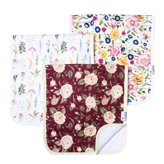 Scarlet Set of Three Premium Burp Clothes
