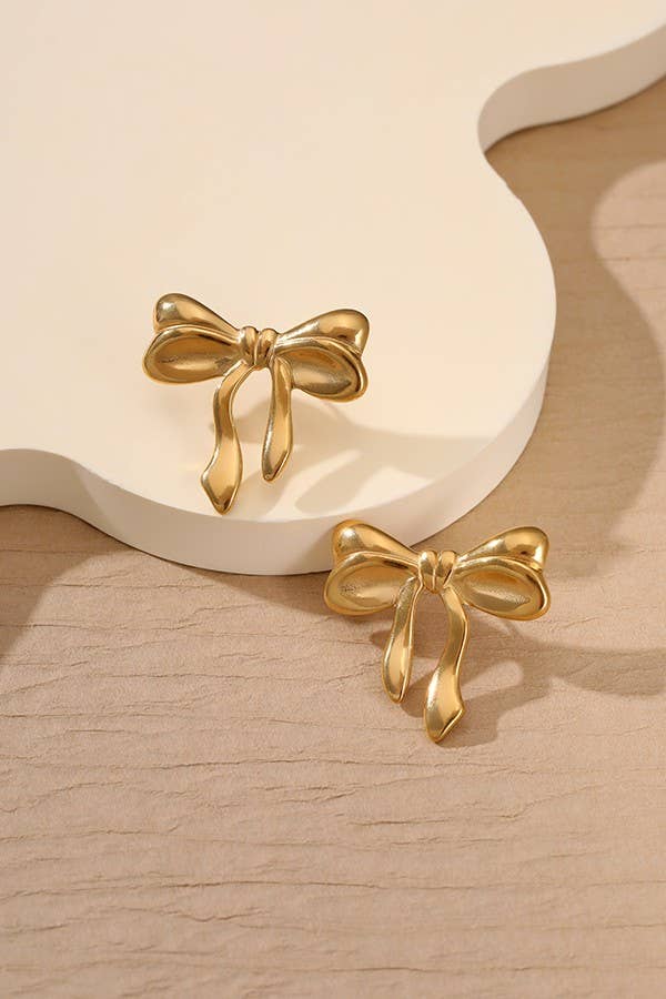 LARGE BOW STUD EARRINGS