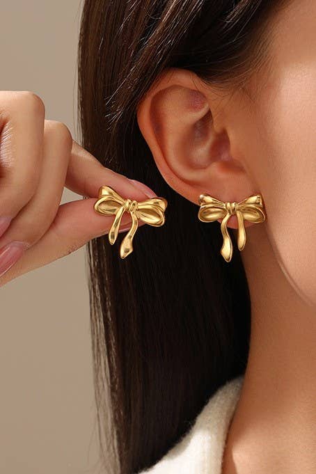 LARGE BOW STUD EARRINGS