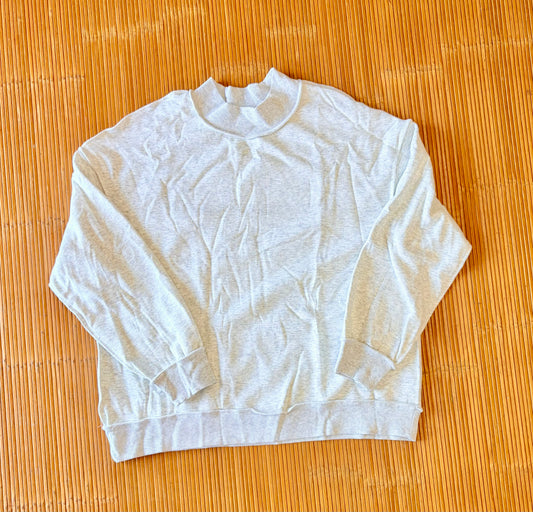 Grey Mock-Neck Crewneck