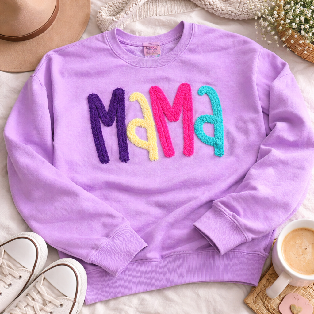 Personalized Chunky Fuzzy Name Crewneck Sweatshirt | Custom Chenille Letter Name Pullover | Cozy Embroidered Gift