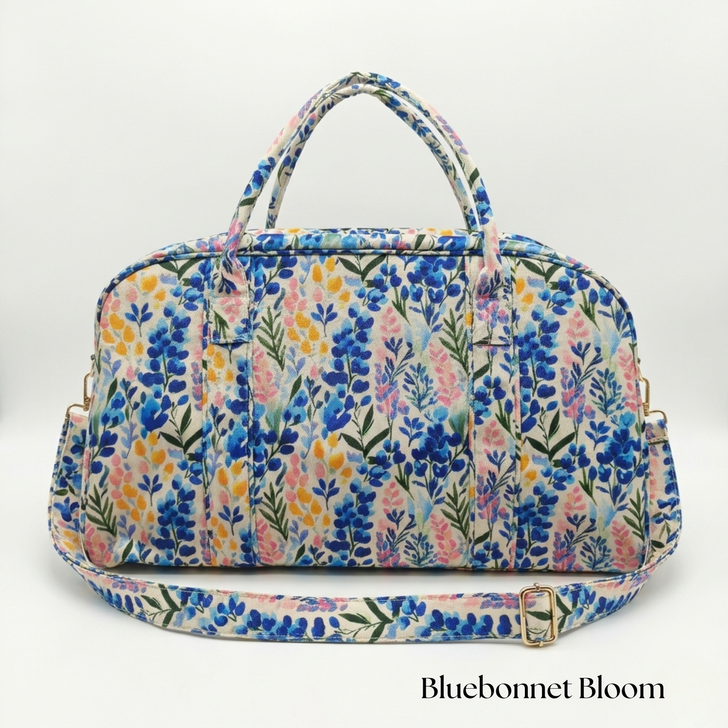 Floral Weekender Duffel Bag Bluebonnet Bloom