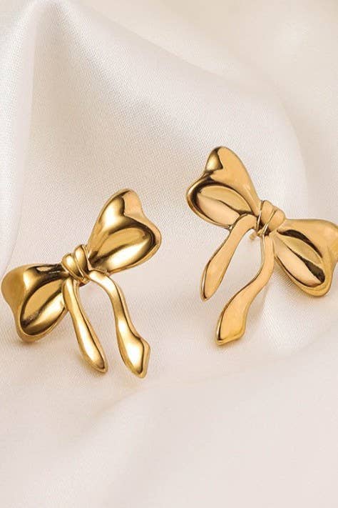 LARGE BOW STUD EARRINGS