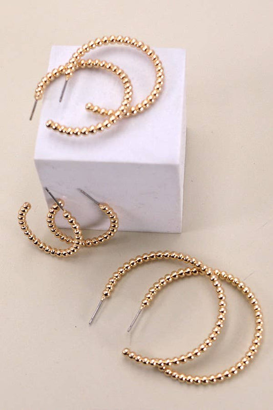 BALL HOOP TRIO EARRINGS